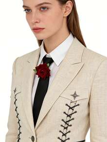 Men's/Women's Gothic Red Rose Tie, Dark Romantic Party Accessories - Multicolor - View 6