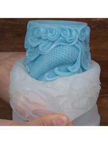 Dolphin, Fish Tail, Ocean Column DIY Handmade Fragrance Plaster Multifunctional Silicone Mold - White - View 5