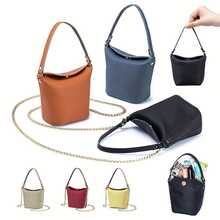 [Bolso de hombro con cadena] Bolso de cubo para mujer - Mini bolso de hombro con cadena, bolso con múltiples compartimentos para monedas y lápiz labial, bolso casual de uso diario para dinero y tarjetas, tamaño pequeño (no lavable) - Rojo - Ver 4