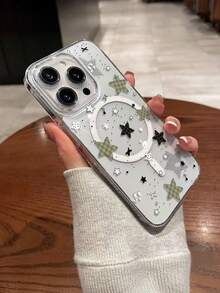 1件装时尚格子、星星、字母、蝴蝶结磁吸手机壳，兼容苹果XS/XS Max/XR/11/12/13/14/14 Plus/15/15 Plus/16/16 Plus/7/8 Plus/17/17 Pro及其他型号 - 彩色 - 查看 4