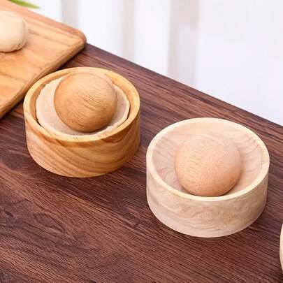 Handmade Pastry Magic Tool: Two-Piece Wooden Dumpling Wrapper Maker Set, A Baking Tool For Catering Services. Save Time And Effort, Easily Press Uniform Round Wrappers, Suitable For Dumplings, Wontons, And Pasta