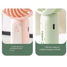 MEET SUN Handheld Mini Fan + Desk Quiet + 300mAh Battery + Rechargeable + Portable + 3 Wind Speed Levels + Stand Or Hold + Makeup Fan/Setting Spray Tool + Phone Holder - Multicolor - View 9
