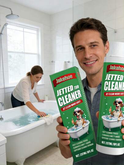 jakehoe 1 pieza/237ml Limpiador de bañera a chorro, eficaz para eliminar manchas y sarro en el baño, azulejos, vidrio, para cabezales de ducha, apto para bañera, inodoro, cabezal de ducha, grifo, manchas de agua, etc.