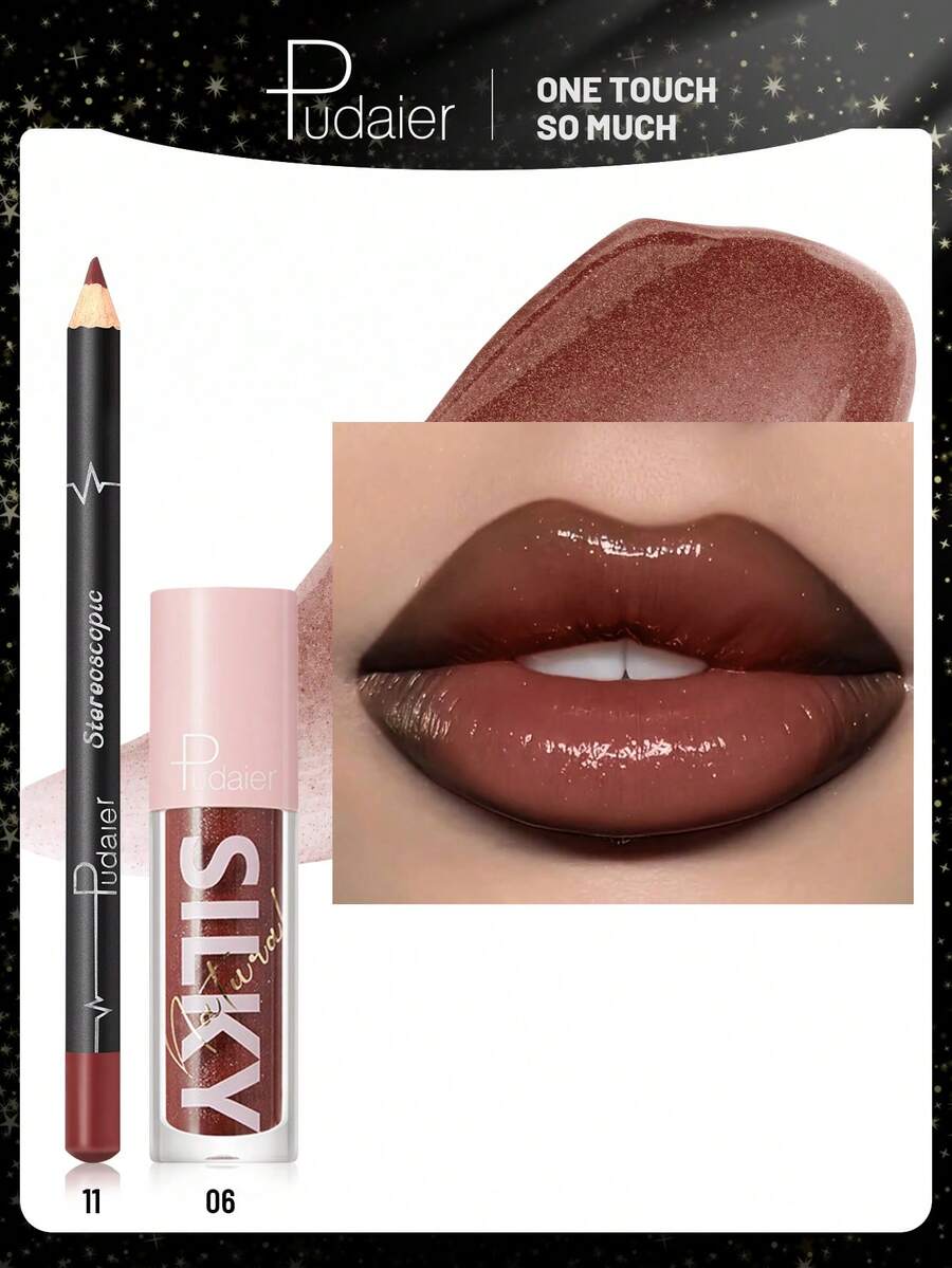 二合一唇部套装：滋养唇线笔和唇彩 | 持久不晕染，通用色号 | 情人节好礼 - 11+06 - 查看 1