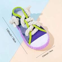 Dog Chew Toy | Fabric/Canvas Knotted Design, With Hanging Loop, Suitable For All Breeds, Teeth Cleaning, With/Without Sound, Polyester Material, No Battery Required, Random Color - Multicolor - View 10