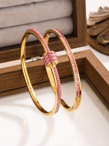 1pc/2pcs/3pcs Stainless Steel Bracelet For Men And Women Four Seasons Personalized Design Heart Zirconia Bracelet Jewelry Accessories Gifts,Jewelry Gold Jewelry Jewelry Women Bracelets Accessories Women Stainless Steel Jewelry Bracelets For Women Western Jewelry Four-Leaf Clover Bracelet, Titanium Steel, Not Easy To Fade, Stainless Steel Jewelry, Gold Bracelet, Love Bracelet, Transfer Bracelet - Bracelet 2 - View 14