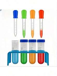 1 Bộ Giá đỡ ống nghiệm bằng nhựa, Ống nghiệm nhiều màu sắc, Phụ kiện Hóa học, Đồ dùng hoạt động giáo dục, Thích hợp cho Học sinh và Giáo viên, Rèn luyện khả năng tư duy, Phối hợp tay mắt, Ống nghiệm nhiều màu sắc sáng tạo + Giá đỡ ống nghiệm, Bộ 6 ống nghiệm màu, Bình hoa ống nghiệm dùng để trồng/nhân giống cây, Dụng cụ chủ đề khoa học (Màu sắc phụ kiện ngẫu nhiên) - Nhiều màu - Xem 13