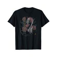 Fenders Desert Rose Celestial Guitar And Logo T-Shirt - Black - View 1