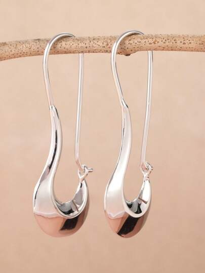 1 Pair Minimalist Geometric Vintage Bohemian Style Copper Earrings - Versatile Jewelry For All Seasons, Ideal For Daily Wear And Gift Giving