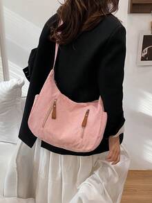 Large-Capacity Retro Casual Style Fashionable And Versatile Simple Bag, 2026 New Model Women's Crossbody Bag - Pink - View 11