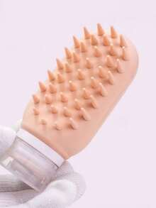 1 Peça Garrafa Recarregável de Silicone para Apertar, Dispensador Portátil de Shampoo e Loção para Viagem, com Massageador de Couro Cabeludo Embutido, Adequado para Armazenamento de Cuidados com os Cabelos. - Multicolorido - Visão 7