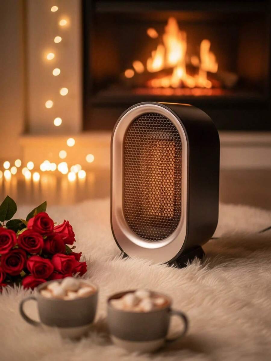 1200W Space Heater , Indoor Fan Heater, Fast Quiet Electric Heating, Desktop Fan Heater, Equipped With Overheat Protection, Mini And Convenient, Suitable For Party And Office Use In Winter