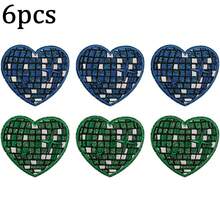 12pcs Disco Ball Heart Iron-On Patches - Vibrant Embroidered Appliques For Jeans, Hats, T-Shirts & Backpacks - Disco Planet - View 13