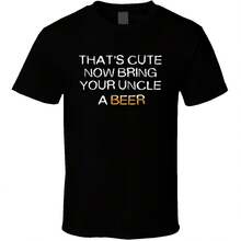 Camiseta divertida de tío que es linda ahora tráele una cerveza a tu tío camiseta de regalo camisetas geniales regalo de cerveza para tío camiseta de fiesta camiseta de cerveza de tío camiseta nueva - Negro 2 - Ver 1