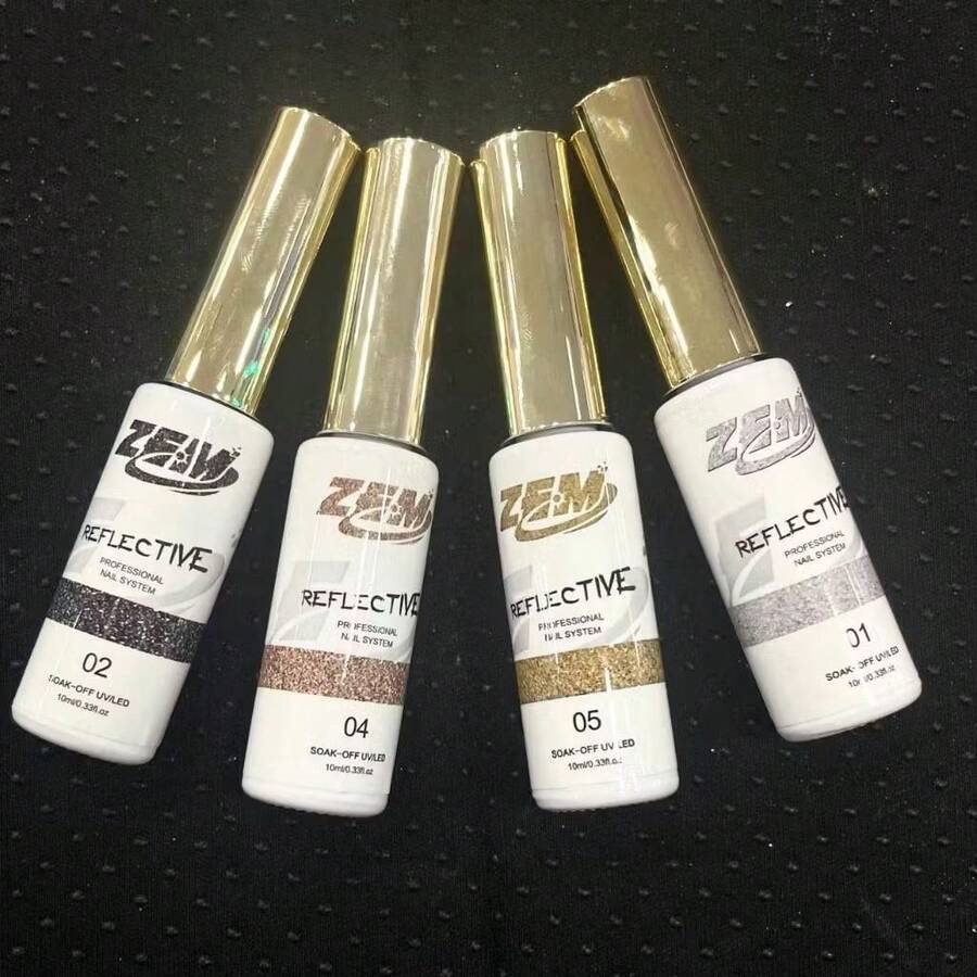 Kit Of 4 Gel Nail Polish Liner ZEM New Release Ultra Fine Brush For Nail Art (13/14/15/16) - kit refletivo (01/02/04/05) - 查看 1