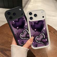 Heart-shaped pattern For  Moto E40 32 30 22 13 DGE60 50 PRO G85 84 75 55 54 53 45 35 34   32 30 24 23 22 20 15 14 13 10 FUSION Vivo Y100 78 78M 78T1 77T 36 30 E PR0   LITE 28E 28 27 S 27 18 17 11 Thickened Shockproof, Premium Silicone, Trendy   Creative Soft Shell - Patrón en forma de corazón - Borgoña IJXEEY - Ver 3