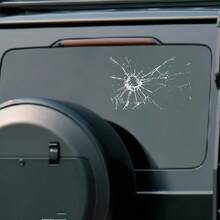 Realistic Broken Glass Prank Decal Sticker (Easy Peel, No Residue) – Self-Adhesive Waterproof Vinyl Shattered Screen Effect With Bullet Hole, Reusable Window & Screen Prank Sticker For Cars, Trucks, Boats, Laptops, Phones, Walls - Multicolor - View 5