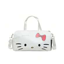 SANRIO 双色时尚旅行包，黑白两色可选，健身包，PU材质游泳包，配有可调节肩带，宽敞的主隔层内设独立鞋仓，拉链封口，可手提或肩背，可爱图案女士通勤背包，卡通风格收纳袋，适合健身、旅行、日常购物、短途出行。 - 彩色 - 查看 10