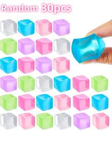 2/6/10pcs Adult Stress Relief Squeeze Balls, Ice Cube Squeeze Toys - Square Squeeze Ball Toys, Adult Stress Relief Balls, Squeeze Cube Stress Relief Toys, Small Size - Multicolor - View 16