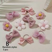 Conjunto de pasadores y scrunchies para el cabello de mascotas, pasadores de pelo con mini lazos lindos - Multicolor - Ver 3