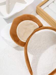 1个柔软熊耳朵发箍 毛绒老鼠耳朵发圈 洗脸卡通动物发带 - 彩色 - 查看 5