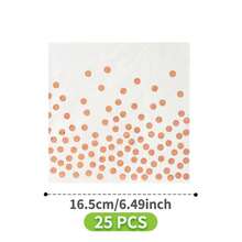 Rose Gold Polka Dot Disposable Plates, Napkins, Cups - 8 Guest Set, Disposable Paper Plates Party Supplies Suitable For Birthday, Wedding, Theme Party, Family Picnic - Multicolor - View 10