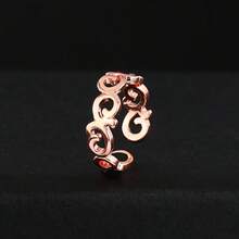 1枚素面铜合金无限符号脚趾戒指，电镀工艺，适合海滩和度假佩戴 - 乾枯玫瑰色 - 查看 8