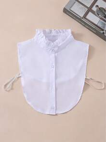 翻领、圆领、尖领、假领、时尚、百搭、简约、舒适优雅、通勤及个性化假领、假领、白领、女士衬衫、假领、夏季职业装、百搭款式、秋季假领 - 白色 - 查看 8