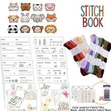 Animal Pattern Embroidery Practice Kit 9 Sheets Pre-Printed Canvas For Beginners Learn Stitches & Make Your Own Stitch Book - B - View 14