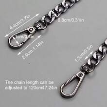 Adjustable Bag Chain Strap, Metal Long Shoulder Strap, Fashion Versatile Replacement Chain Accessory - Multicolor - View 3