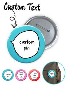 Insignias personalizadas, insignias de texto personalizables para el Día de San Valentín, insignias de texto y broches personalizados que se pueden personalizar con cualquier texto, foto o imagen. Estos broches personalizados son elegantes, lindos, exquisitos y sencillos, con un estilo único, adecuados tanto para hombres como para mujeres. - Multicolor - Ver 3