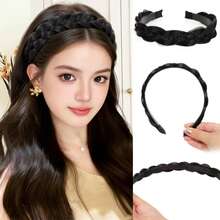 Fishbone Braid Hairband Women Fake Hair Headband One Piece Braided Hair Clip Head Wrap Hair Accessories - Multicolor - View 14