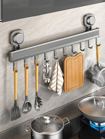 1 pieza Gancho de almacenamiento de cocina montado en la pared, ideal para guardar utensilios, toallas, utensilios de cocina y otros artículos. Un accesorio de almacenamiento para el hogar que ahorra espacio para cocinas y baños modernos.