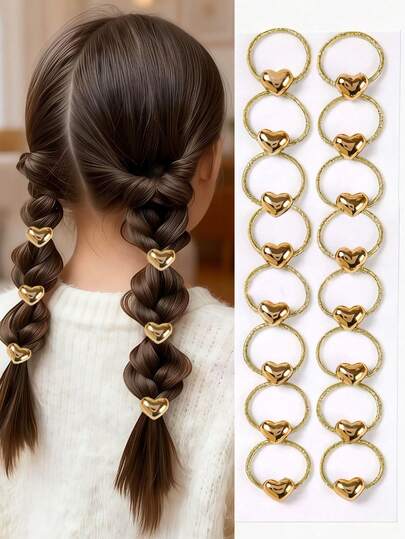 Set de 10 piezas de ligas de pelo elásticas metálicas brillantes, scrunchies de pelo de varios estilos, versátiles - adecuados para niñas, para cubrir las necesidades diarias de la escuela, juego, eventos y talla grande