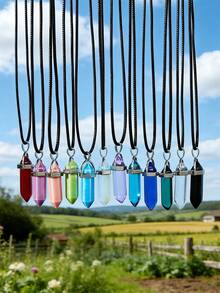 12pcs Geometric Pendant Necklace - Multicolor - View 14