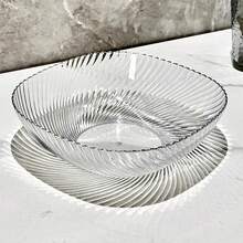 Large Transparent Countertop Fruit Bowl: Elegant White Dish For Serving Sweets, Fruit And Household Use. - Clear - View 2