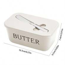 1 Set Plastic Butter Dish With Stainless Steel Butter Knife, Cheese Box, Food Storage Container - Multicolor - View 7