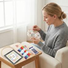 9件套初学者刺绣套装，含预印图案画布，适合刺绣练习和DIY手工用品，DIY创意缝纫套装，附赠针法书和详细图案 - C - 查看 10