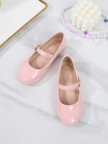 Girls' Vintage-Style Soft Bottom Casual Flat Princess Shoes, Versatile Solid Color Loafers - Pink - View 16