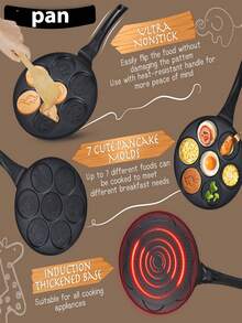 28.5 X 2 X 28.5 Cm Non-Stick Animal Shaped Pancake Baking Pan, Black/Red - Multicolor - View 5