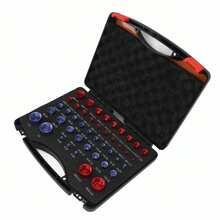 44 piezas de comprobador de roscas para tuercas y tornillos, medidor de tamaño de tuercas y tornillos rojo y azul, juego de medidores identificadores de tuercas y tornillos métricos y en pulgadas. - A - Ver 8