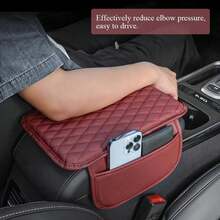 [Car Stuff] 1Pc Car Center Console Cover Armrest With High Pad, Armrest Modification Lengthened And Thickened Cover Cushion Car Accessories,Gifts For Men Automotive Center Control Advanced Universal Elbow Support With Storage Bag For Most Vehicle - Leather - View 16
