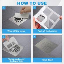 20Pcs Disposable Shower Drain Cover Hair Catcher, Disposable Floor Drain Sticker, Suit Sewer Filter Screen, Bathroom, Bathtub, Kitchen, Sink Floor Stickers - 預設 - 查看 3