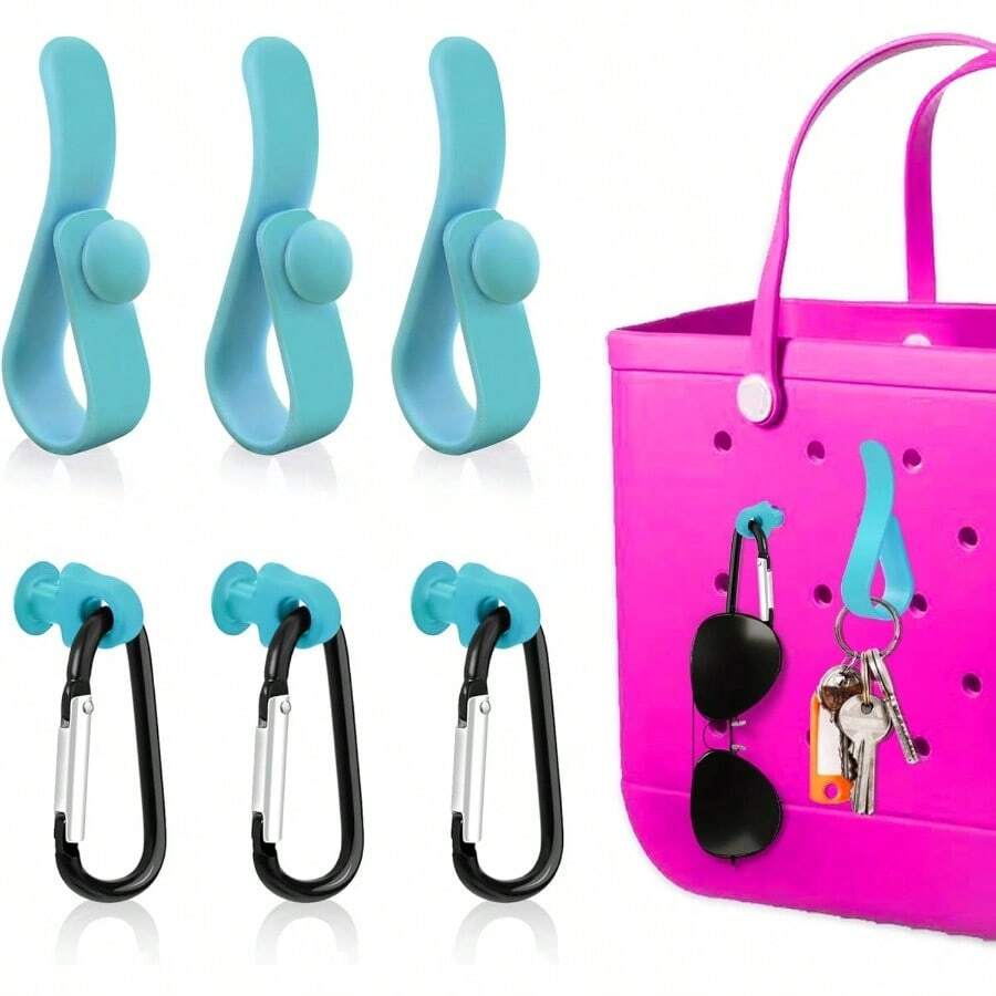 6Pcs Accessories Inserts Hooks, Carabiner Keychain, Key Holder Charms, Compatible With Small Large Bogg Bags, Beach Bag Organizer - ban đầu - Xem 1