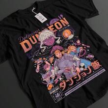 Delicious In Dungeon Shirt Laios Tshirt Marcille T-Shirt Senshi Top Anime Tee - 黑色 - 查看 8