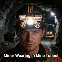 1pc USB Rechargeable LED Headlamp - Super Bright, Lightweight, Suitable For Camping, Hiking, Running, Fishing And More, Multi-Functional Super Bright LED Flashlight - Black - View 12