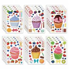 8/16/24/32pcs Puzzle Stickers, Ice Cream Cone Pattern, Party Favors, Birthday Supplies, DIY Crafts - Multicolor - View 9