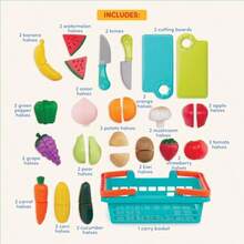 Battat Play Food For Toddlers With Farmers Market Basket And Chopping Board Toy Food For Kitchen And Pretend Play For 3+ Years 37 PiecesChildren's Joyful Games, Essential Toys For Children - Multicolor - View 6
