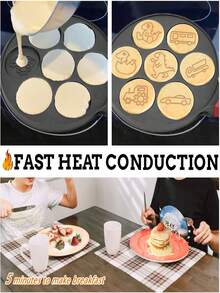 28.5 X 2 X 28.5 Cm Non-Stick Animal Shaped Pancake Baking Pan, Black/Red - Multicolor - View 8