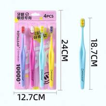 4pcs High Density Soft Bristle Toothbrushes, Suitable For Adults, Couples, Sensitive Gums, Home & Travel Use - Multicolor - View 9